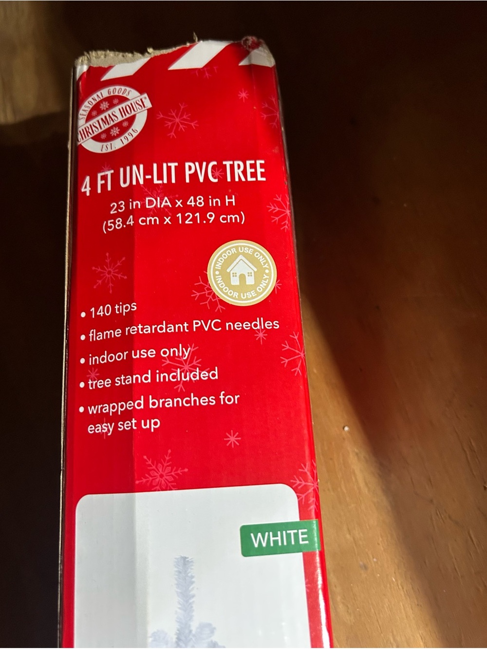 Christmas tree 4 Ft Unlit PVC  - white